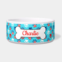 Padrão de Patinhas de Cachorro Vermelhas, Brancas 