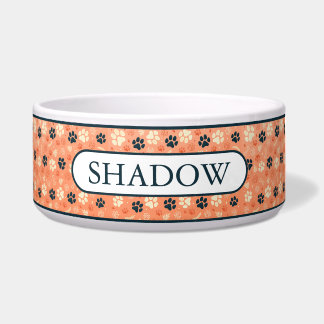 Tigela Padrão de Patinhas de Estimação Personalizado
