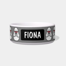 Tigela Padrão de Poodle Personalizado Engraçado