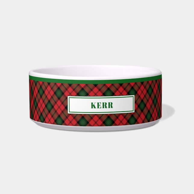 Tigela Padrão de Xadrez do Clan Kerr Tartan Personalizado (Frente)