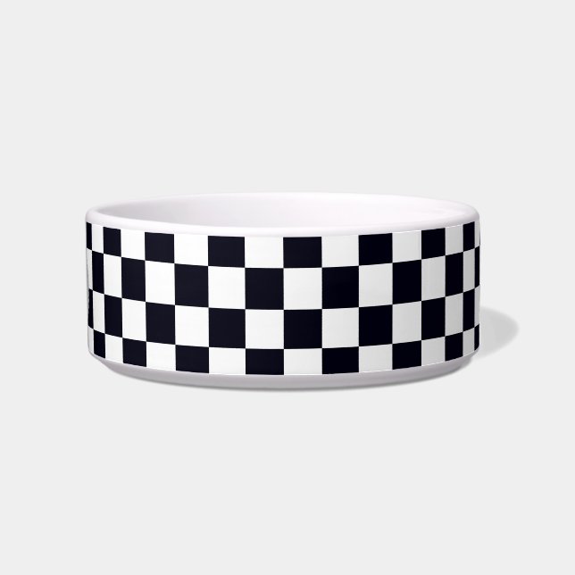 Tigela Padrão de Xadrez Preto e Branco (Direita)