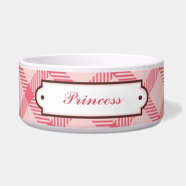 Tigela Padrão de Xadrez rosa (Frente)