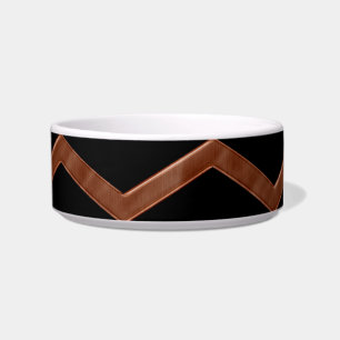 Tigela Padrão de Zig de Bronze Metálico