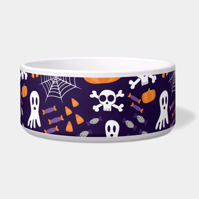 Tigela Padrão Divertido de Halloween (Frente)