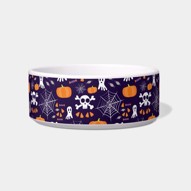 Tigela Padrão Divertido de Halloween (Frente)