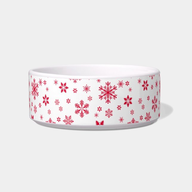 Tigela Padrão do Floco de Neve, Flocos de Neve Vermelhos, (Frente)