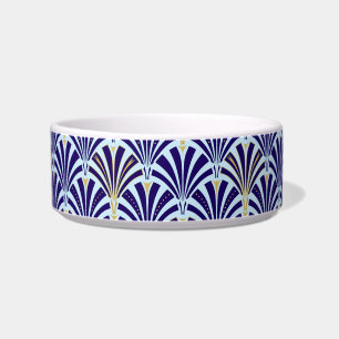Tigela Padrão do ventilador Art Deco - cobalto e azul-céu