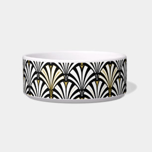 Tigela Padrão do ventilador Art Deco - preto e branco