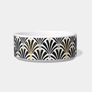 Tigela Padrão do ventilador Art Deco - preto e branco
