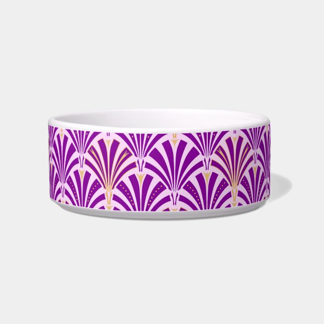 Tigela Padrão do ventilador Art Deco - roxo e orquídea (Esquerda)