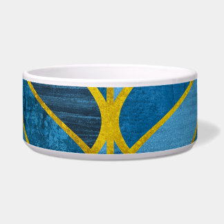Tigela Padrão Dourado do Grunge Azul