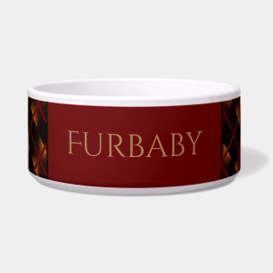 Tigela Padrão em Burgundy e Dourado