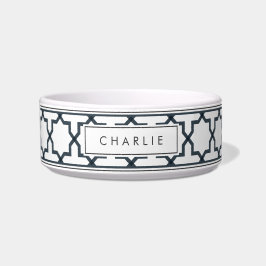 Tigela Padrão Estrela Cinza Carvão e Branco Personalizado