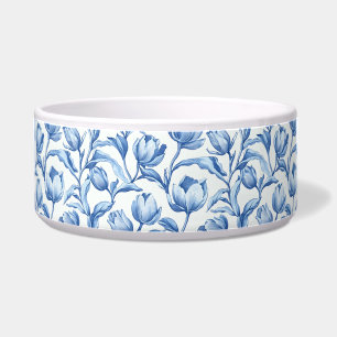 Tigela Padrão floral de colheita de Tulip azul