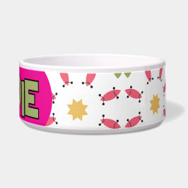 Tigela Padrão Geométrico Boho Turquesa Rosa e Dourado