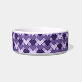 Tigela Padrão Harlequim de Diamante e Quadrado Roxo Lilás