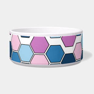 Tigela Padrão Hex Cor-de-Rosa Azul Turístico Trendy Futur