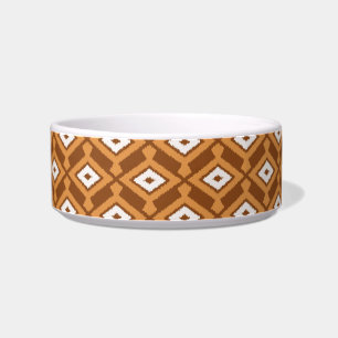 Tigela Padrão Ikat - Marrom, ferrugem e creme