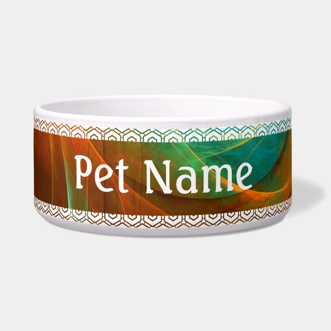 Tigela Padrão Legal de Abstrato de Arte Fina Azul Moderna (Frente)