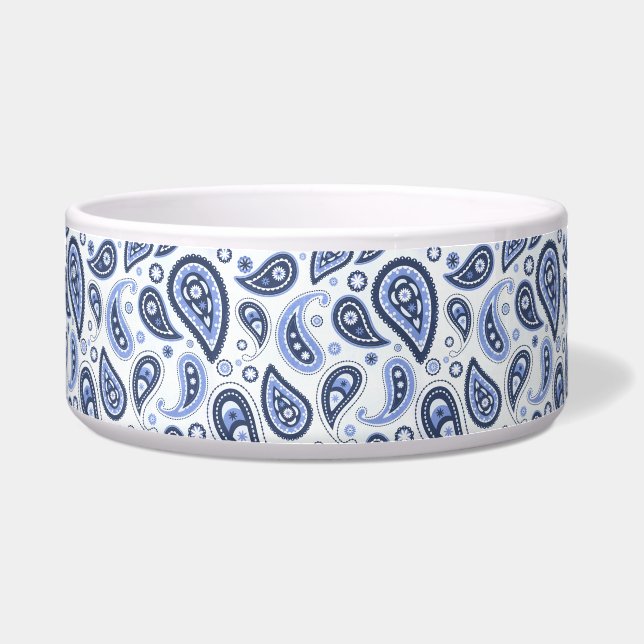 Tigela Padrão Paisley Azul (Frente)