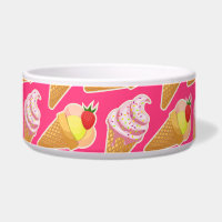Padrão rosa Kawaii com sorvete de morango 