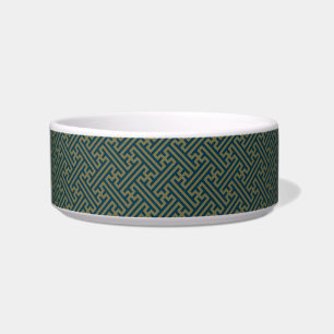 Tigela Padrão Sayagata, japonês, Dourado e Marinho azul