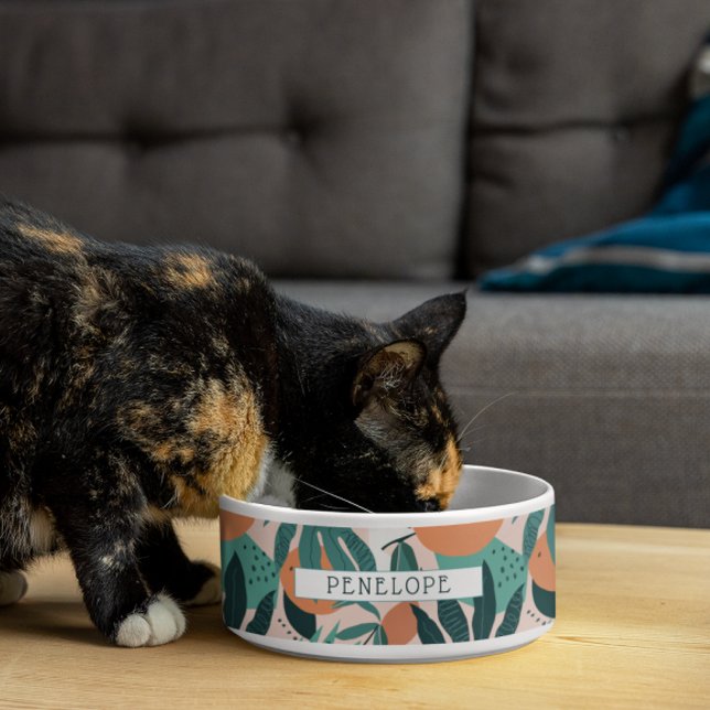 Tigela Padrão tropical Abstrato moderno | Monograma (Criador carregado)