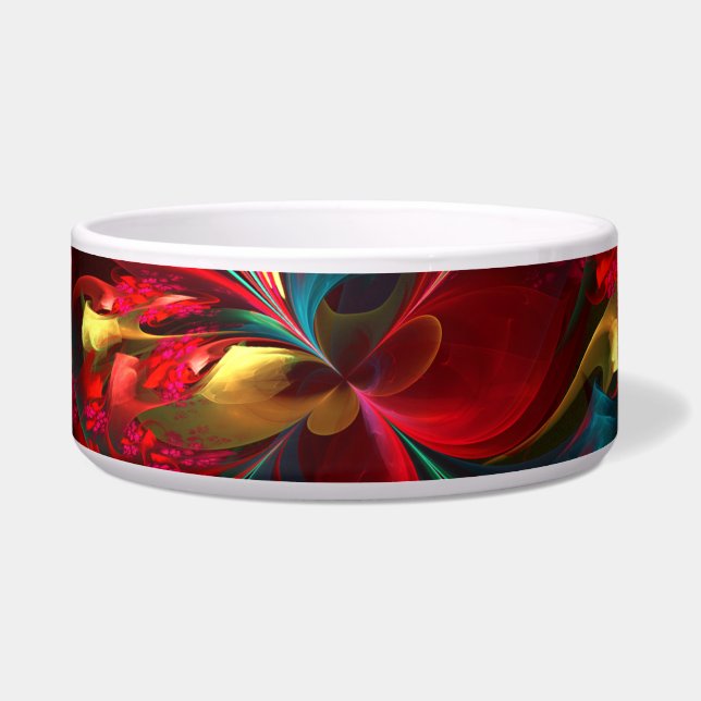 Tigela Padrão Verde Vermelho Abstrato Floral Moderno #11 (Frente)