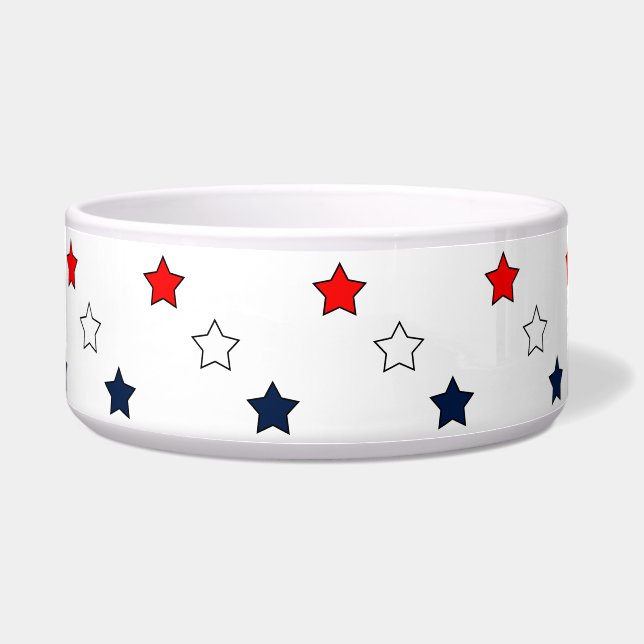 Tigela Padrão vermelho, branco e azul de amido (Frente)