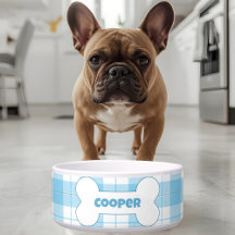 Padrão Xadrez Azul Branco Nome Ração para Cães Águ