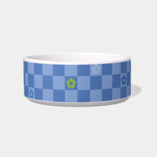 Tigela Padrão Xadrez de Flores Nº 01 - Azul Claro