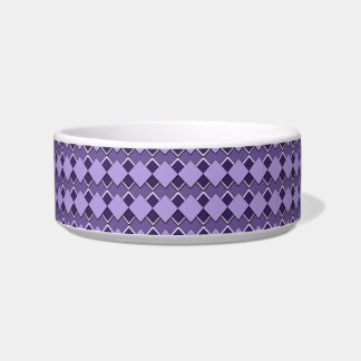 Tigela Padrão Xadrez Quadrado e Diamante Roxo Violeta
