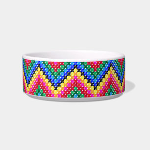 Tigela Padrão Zigzag arco-íris