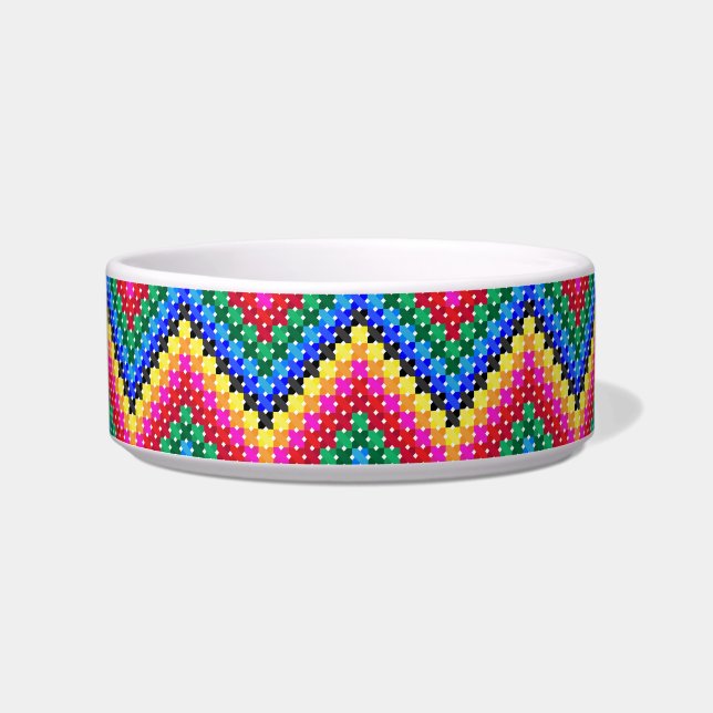 Tigela Padrão Zigzag arco-íris (Frente)