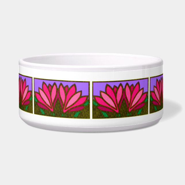 Tigela Padrões de Flor Rosa, Lily, Cerâmico Bowl (Frente)
