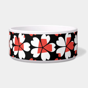 Tigela Padrões de flores brancas, brancas e cegas