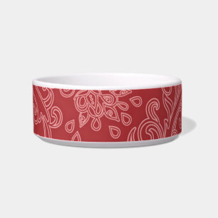 Tigela Paisley Vermelho Damasco Designer Floral Vintage C