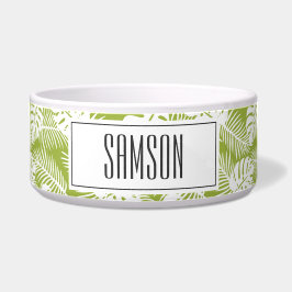 Tigela Palma Verde Deixa Padrão Florestal Tropical