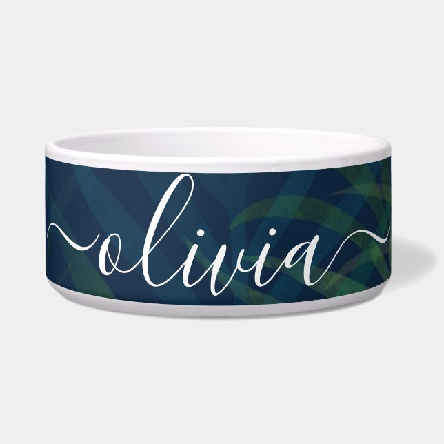 Tigela Palmeiras verdes escuras folhas padrão (Frente)