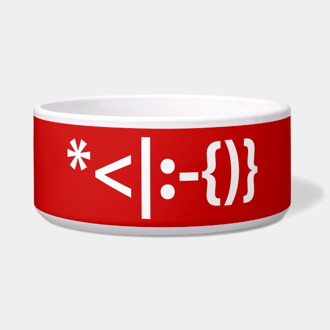 Tigela Papai Noel com Emoji de Natal de Barba (Frente)