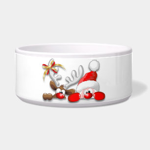 Tigela Papai noel e bacia engraçados do animal de