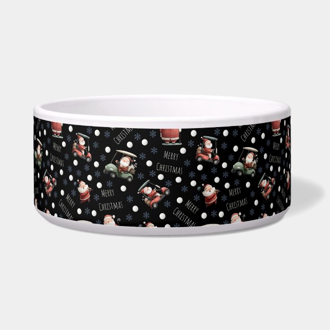 Tigela Papais noeis de golfe em preto (Frente)