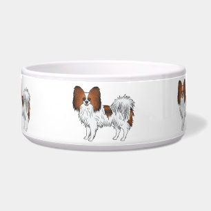 Tigela Papillon Vermelho, Bonito E Feliz Cães De Cartoon