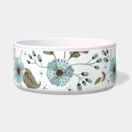 Tigela para animais florais azul e verde