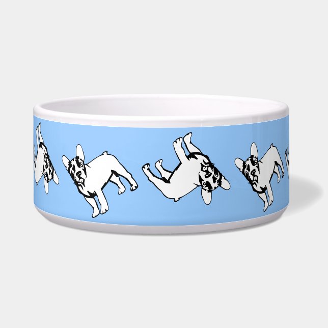 Tigela para animais French Bulldog preta (Esquerda)