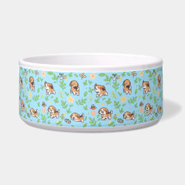 Tigela Para Cachorro Beagle Primavera Floral Kawai