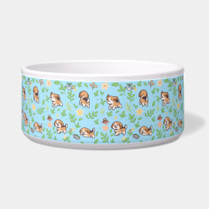 Tigela Para Cachorro Beagle Primavera Floral Kawai