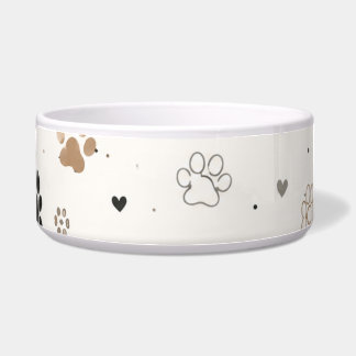 Tigela para Cachorro com Estampa de Pata Fofa