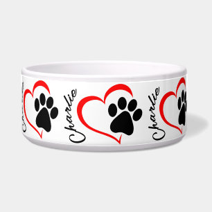 Tigela para Cachorro Coração de Pata