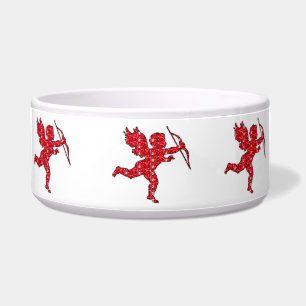 Tigela para Cachorro Cupido Vermelho Brilho